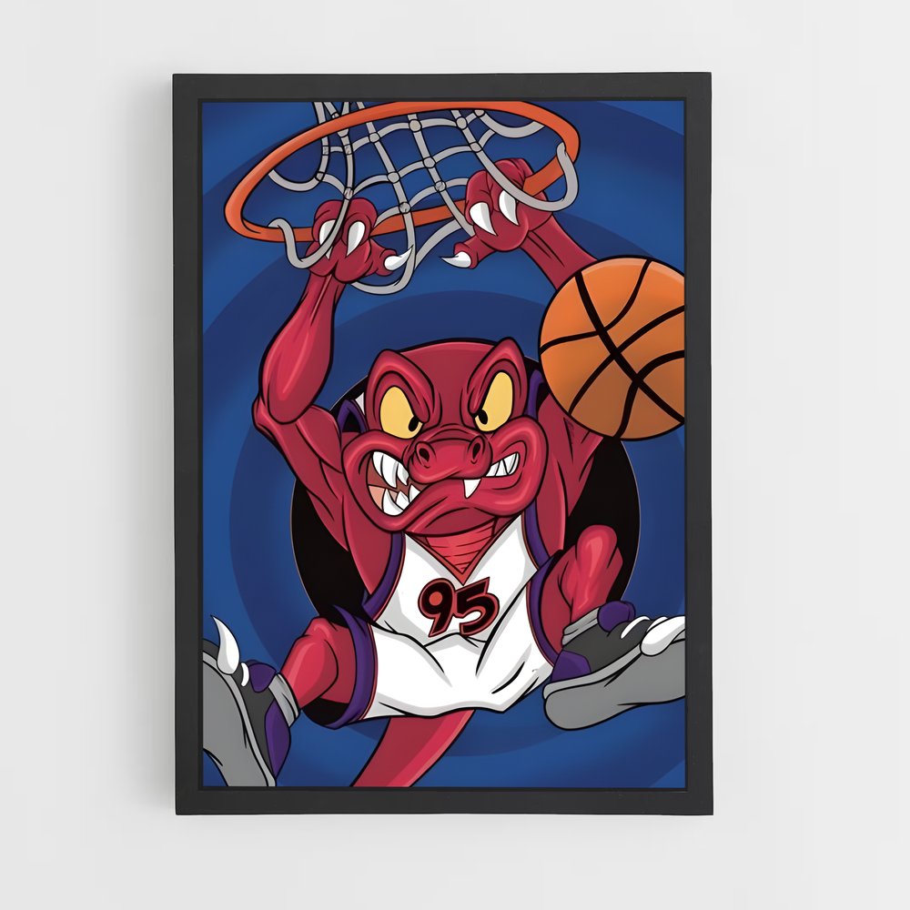 Poster Dunky le Dinosaure – affiche Basketball (vue 2)